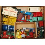 One tray containing a quantity of various loose diecast, plastic and model related ephemera,