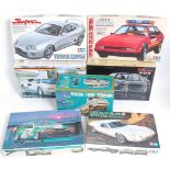 Seven various boxed Classic Racing Cars and Van 1/24 scale plastic kit group, mixed manufacturers to