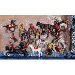 A collection of various John Hilco and Timpo cowboys and Indians figures to include various