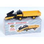 A Dinky Toys No. 958 Snowplough, comprising black and yellow body with yellow hubs, housed in the