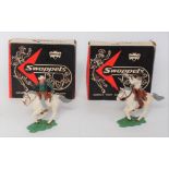 A Herald Swoppets mounted plastic cowboy action figure group, two boxed examples to include Ref.
