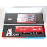 A Tekno 1/50 scale model No. 65141, D Kennedy Steel of Ireland, Mercedes Actros curtainside trailer,