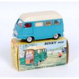 A French Dinky Toys No. 565 Renault Estafette camping van, comprising blue body with red & white