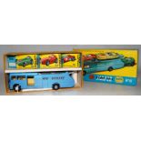 A Corgi Major gift set No. 16 Ecurie Ecosse racing car transporter with three cars, comprising