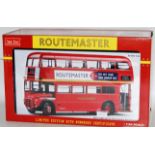 A Sunstar 1/24 scale diecast model of a Routemaster RM8-VLT8, the original Routemaster bus, finished