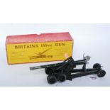 A Britains No. 2064 155mm field gun comprising of gun with shell case loader and six shells,