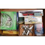 One box containing a quantity of mixed boxed and loose diecast to include Corgi Classics, Revell,
