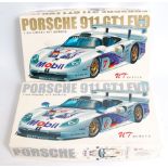 A UT Models of China 1/24 scale Highspeed racing Porsche car kit group, two boxed examples to
