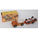 A Triang Highway Series racing car Jeep trailer and racing car set, model No. TM6530 comprising of