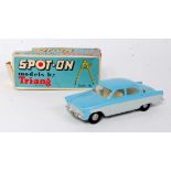 A Spot-On Models by Triang No. 100 Ford Zodiac comprising of grey and light blue body with cream