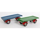 A Shackleton Models Dyson trailer group, two examples to include one finished in green, the other