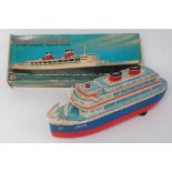 A Modern Toys of Japan Grace Ocean liner, 1960s tin plate battery operated model boat with tin