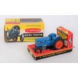 A Britains No. 172F Fordson Supermajor diesel tractor comprising of blue body with orange diecast