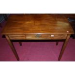 A 19th century mahogany single drawer side table, width 94cm