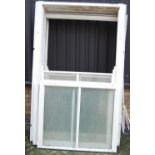 Two large white painted sash windows, the largest approx 196x126cm