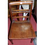 A set of five 19th century mahogany panelled seat East Anglian bar-back dining chairs (3+2)