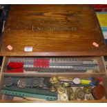 An original Primus Engineering oak three drawer collectors chest, containing a quantity of Primus