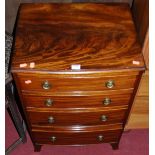 A mahogany bowfront chest of four long graduated drawers, width 51cm