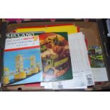 One box containing a quantity of Meccano ephemera, empty boxes and hardback books, to include