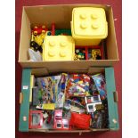Two boxes containing a quantity of Lego and Duplo