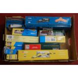 One tray containing twelve various boxed Corgi commercial vehicles and public transport diecasts, to