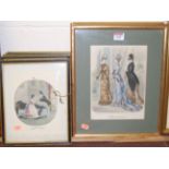 A set of four late 19th century French fashion prints, each 22 x 17cm; and a set of five late