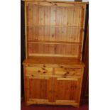 A modern pine kitchen dresser, width 111cm