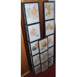 Six framed colour prints after Lawson Wood of satirical monkey scenes, each print approx 26 x 20cm