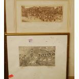 William George Gross - Ceremonial scene, etching, signed in pencil to the margin and numbered 42/50,