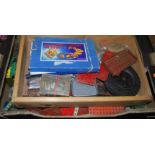 One box containing a large quantity of mixed used Meccano, mixed age and generations to include