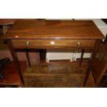 A circa 1900 mahogany single drawer side table, width 88cm