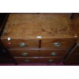 A 19th century mahogany square front chest of two short over two long drawers, width 78.5cm