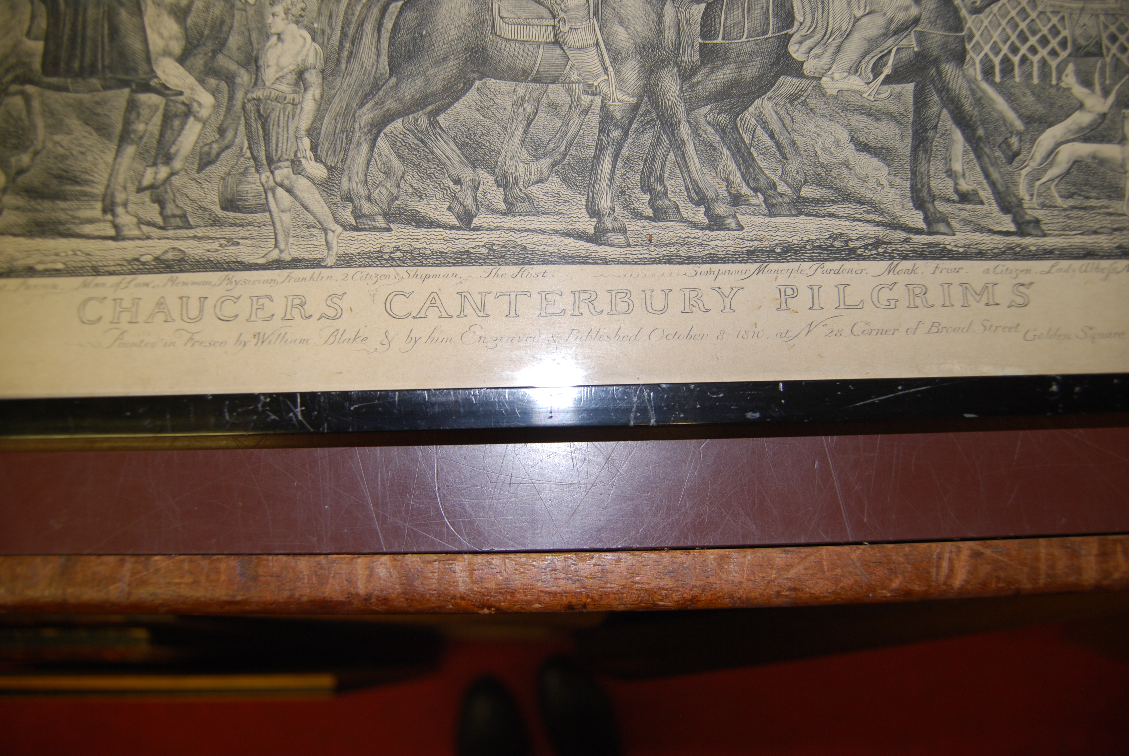 Chaucer's Canterbury Pilgrims monochrome print; one other depicting pilgrimage to - Image 7 of 19