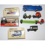 A small collection of playworn tinplate and diecast vehicles, to include a Corgi Toys Ecurrie Ecosse