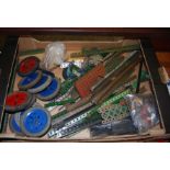 One tray containing a quantity of mainly 1950s red and green Meccano, to include mainly straight