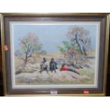 M. Arridge - African boys resting, oil on canvas, signed lower left, 30 x 39cm