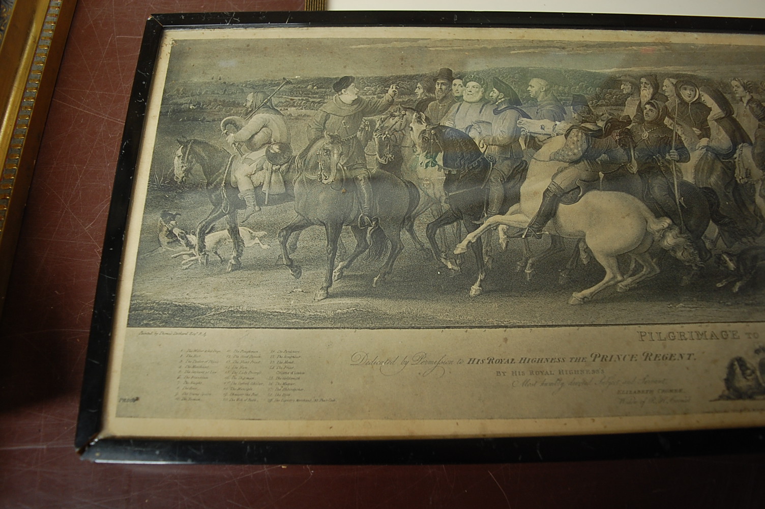 Chaucer's Canterbury Pilgrims monochrome print; one other depicting pilgrimage to - Image 13 of 19