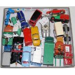 One tray containing a quantity of playworn Dinky and Corgi toys, to include a Shelby P Austin