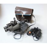 A pair of Horizon 7x50 field binoculars, in leather case; together with a pair of Tasco 8x30mm