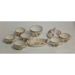 An early 20th century Dresden porcelain part tea service, of Wythern form, painted with roses and