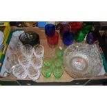 A collection of various cut glass ware to include drinking glasses