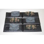 A collection of 18 cased scale models of German WWII tanks