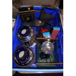 A collection of various items to include a pair of King Kazan style Satsuma vases, a cast iron iron,