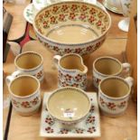 A collection of Nicholas Moss Irish pottery table wares in the Old Rose pattern, to include fruit