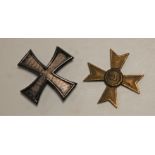 An Imperial German style silver cross, makers mark obscured, Birmingham 1930; together with a German