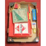 A box of miscellaneous childrens toys and games, to include a boxed 1950s Crazy Drinking Bird,