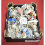 A box of miscellaneous 19th century and later china farings etc