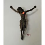 A carved oak figure of Jesus in Crucifixion pose, h.37cm