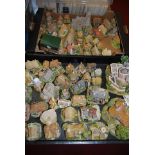 A large collection of Lilliput Lane miniature buildings, to include Harvest Home, The Old Royal