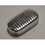 A George III pocket silver snuff-box, of rounded rectangular form, having gilt washed interior,